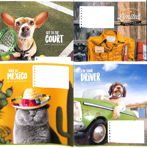 Notatnik w linie 18 kartek. /różne motywy na okładce/