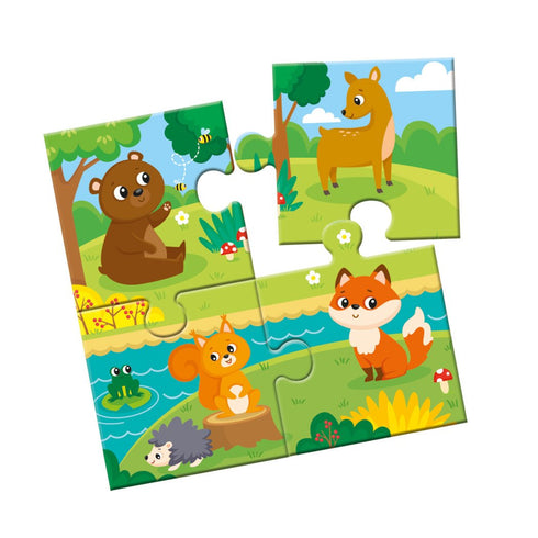 Reusable water coloring puzzle. Forest animals - 9789667615154