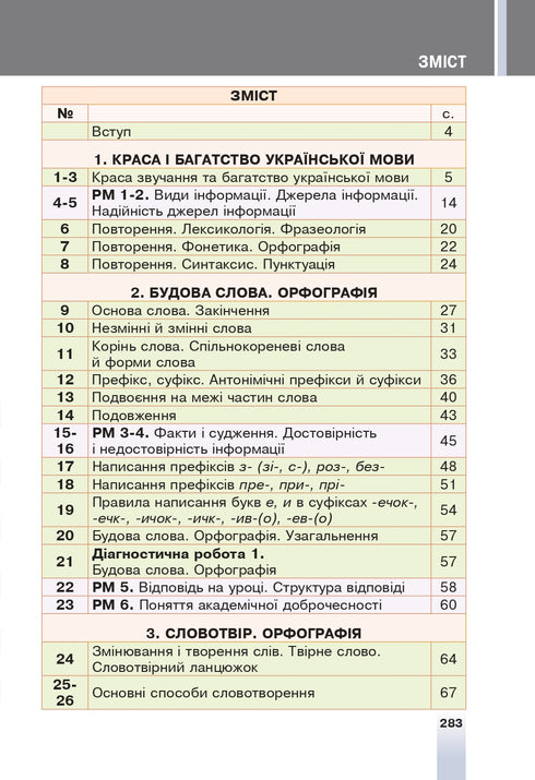 "Українська мова" підручник для 6 класу закладів загальної середньої освіти