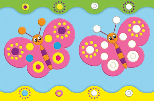 Rozwojowe naklejki dla maluchów. Motyl